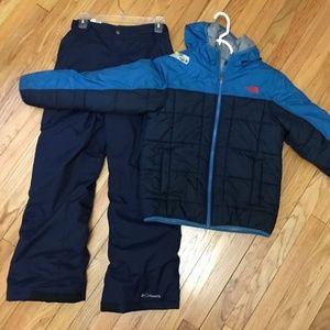 Boys L The North Face Jacket and Columbia Pants